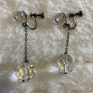 Vintage crystal sterling drop earrings